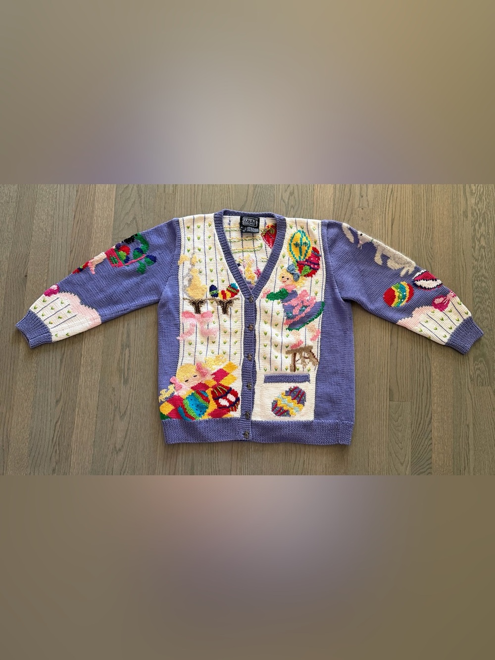 Vintage BEREK Marta D HandKnit Easter Cardigan Sweater Women’s S Wearable